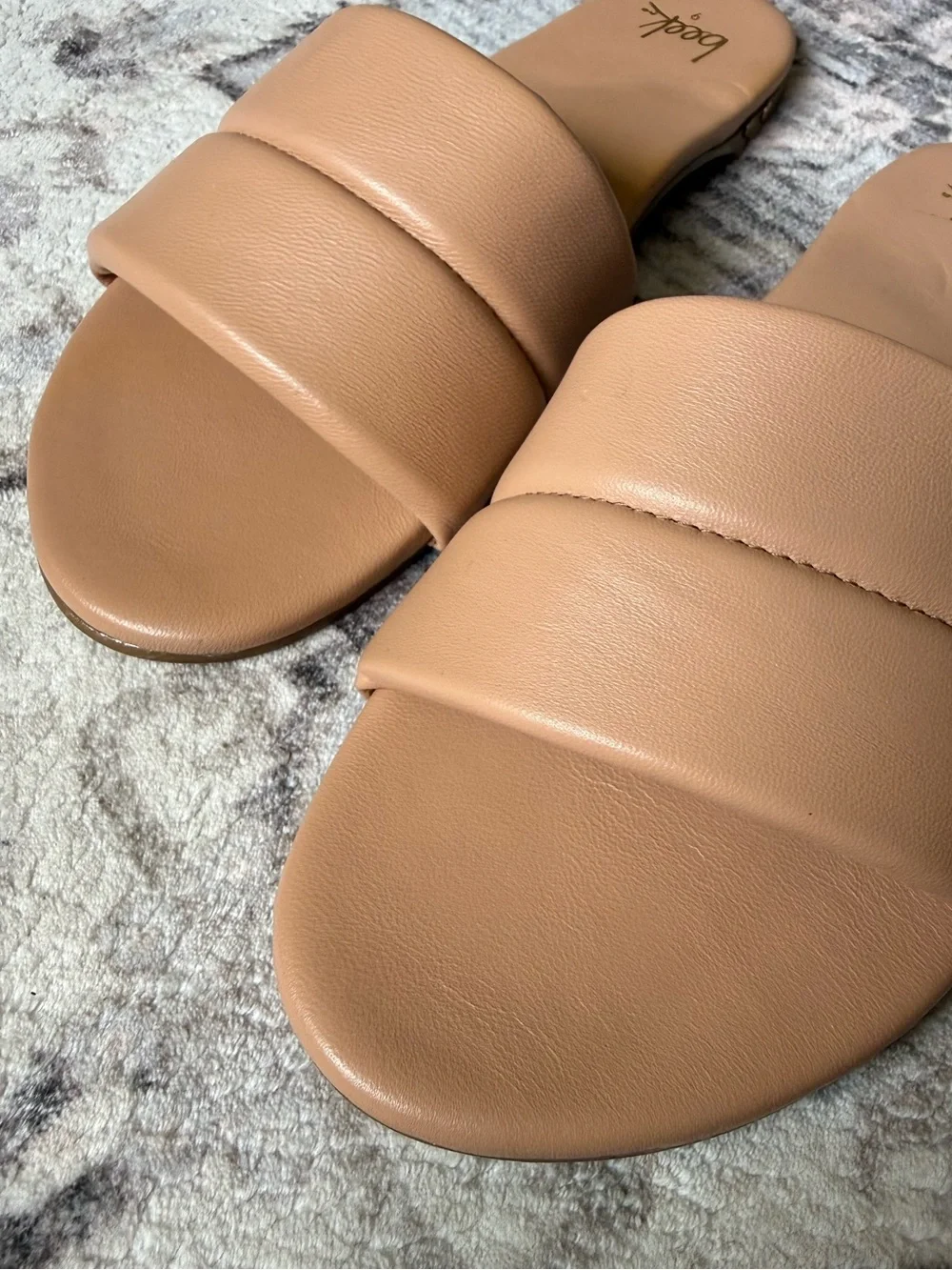 Beek Tan Padded Slide Sandals